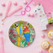 Assiettes En Carton L'ara Parrots les plaques à papier d'oiseaux (Fête)