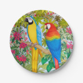 Assiettes En Carton L'ara Parrots les plaques à papier d'oiseaux (Devant)