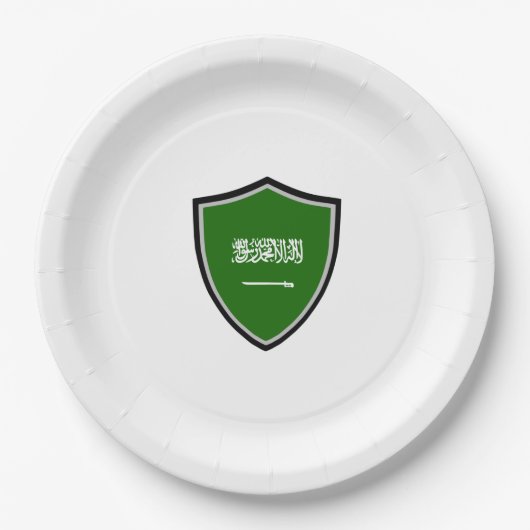 Assiettes En Carton L'Arabie Saoudite bouclier (Devant)