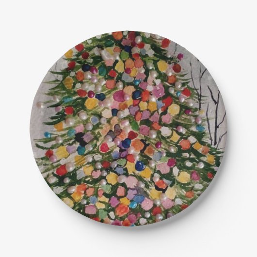 Assiettes En Carton L'arbre de Noël (Devant)