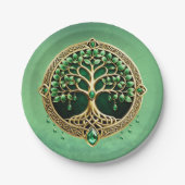 Assiettes En Carton L'arbre de vie aux noeuds celtiques. (Devant)