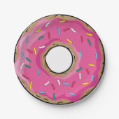 Assiettes En Carton L'arc-en-ciel rose arrosent le beignet (Devant)