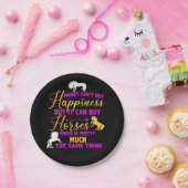 Assiettes En Carton L'argent peut acheter des chevaux violet jaune (Fête)