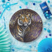 Assiettes En Carton L'art Abstrait du tigre (Fête)