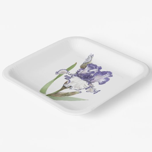 Assiettes En Carton L'Art Botanique Iris Ruffled Violet (Angulaire)