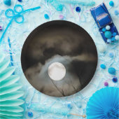 Assiettes En Carton L'art céleste de la lune d'hiver (Fête)