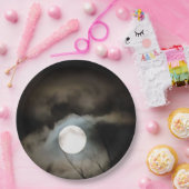 Assiettes En Carton L'art céleste de la lune d'hiver (Fête)