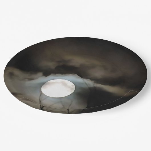 Assiettes En Carton L'art céleste de la lune d'hiver (Angle)