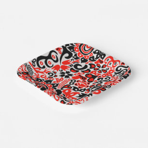 Assiettes En Carton L'art populaire ukrainien motif floral abstact