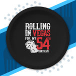 Assiettes En Carton Las Vegas 54th Birthday Party<br><div class="desc">Going to Vegas for your 54th birthday ? This "Rolling in Vegas for My 54th Birthday" design is a fun 54th birthday gift for a trip to Las Vegas & remember turning 54 years with a birthday in Las Vegas ! Great surprise vacation venin !</div>