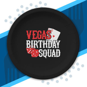Assiettes En Carton Las Vegas Birthday - Party in Vegas Birthday Squad