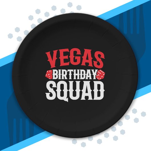 Assiettes En Carton Las Vegas Birthday Party - Matching Vegas Squad