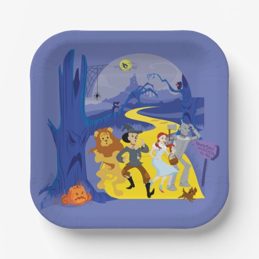Assiettes En Carton L'Assistant D'Oz™ | Forêt hantée d'Halloween (Recto)