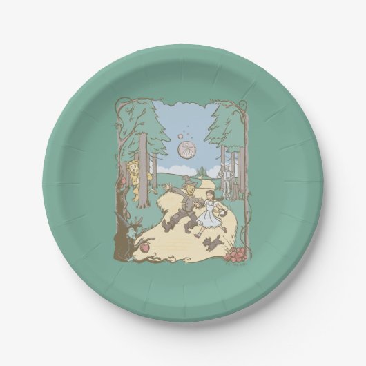 Assiettes En Carton L'Assistant D'Oz™ | Storbook Yellow Brick Road (Devant)