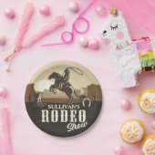 Assiettes En Carton Lasso Roping Roundup ADD NAME Western Rodeo Show (Fête)