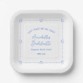 Assiettes En Carton Last Toast on the Coast Bachelorette Party Blue (Recto)
