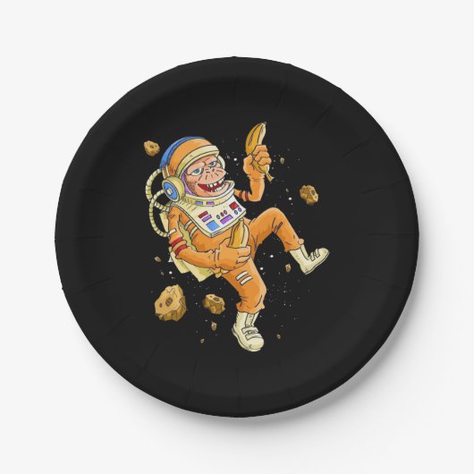 Assiettes En Carton L'astronaute Monkey Space (Devant)