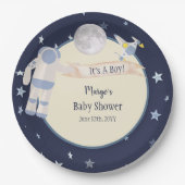 Assiettes En Carton L'astronaute spatiale C'est un Baby shower garçon (Devant)