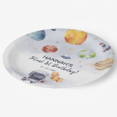 Assiettes En Carton L'astronaute spatiale garçon 1er anniversaire (Angle)