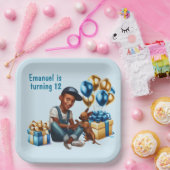Assiettes En Carton Latino Garçon avec chien fête d'anniversaire (Fête)