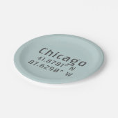 Assiettes En Carton Latitude de Chicago (Angle)