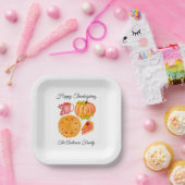 Assiettes En Carton Latte d'épices Orange Citrouille Thanksgiving (Fête)