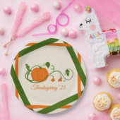 Assiettes En Carton Lattice de vignes citrouilles (Fête)