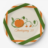 Assiettes En Carton Lattice de vignes citrouilles (Devant)