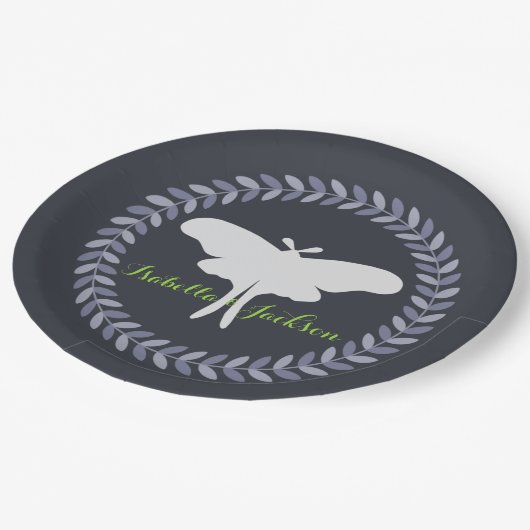Assiettes En Carton Laurel Wreath & Luna Moth (Angle)