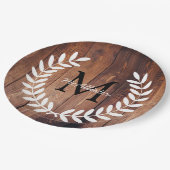 Assiettes En Carton Laurels rustique blanc champêtre Bois de grange (Angle)