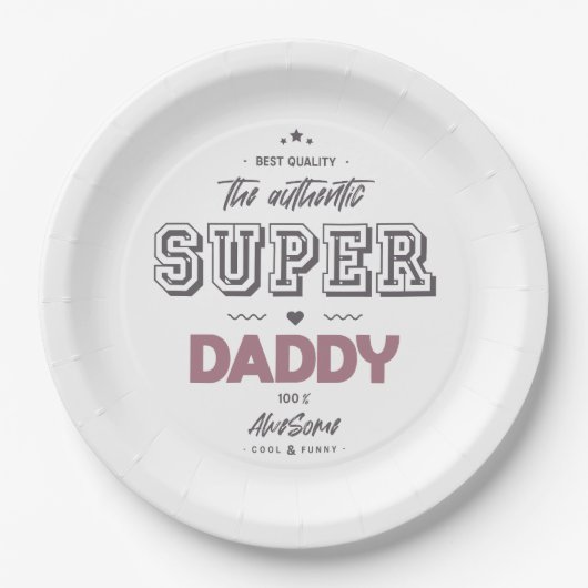 Assiettes En Carton L'authentique super papa (Devant)