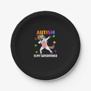 Assiettes En Carton L'autisme est mon superpouvoir Licorne qui fait da