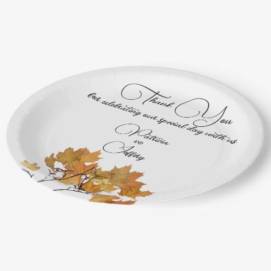 Assiettes En Carton L'automne artistique quitte le Mariage (Angle)