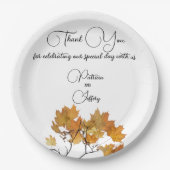 Assiettes En Carton L'automne artistique quitte le Mariage (Devant)