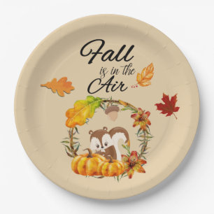 Assiettes En Carton L'automne est dans la typographie aérienne avec éc