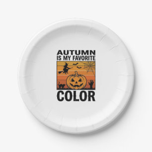Assiettes En Carton L'automne est ma couleur préférée Halloween Citrou