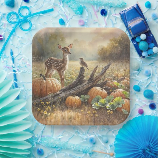 Assiettes En Carton L'automne est tombé dans un patch Citrouille (Fête)