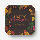 Assiettes En Carton L'automne Feuilles Acorns Berries Dîner d'action (Recto)