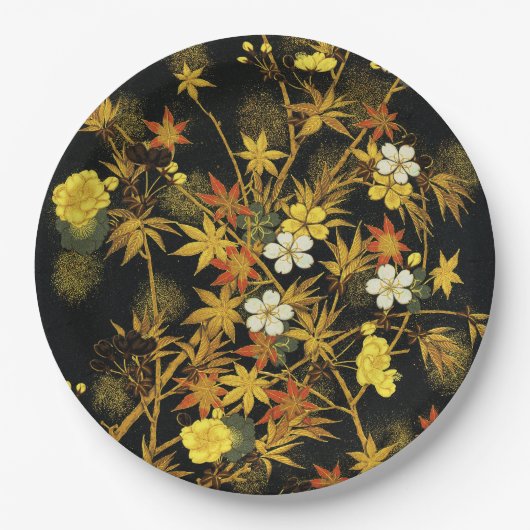 Assiettes En Carton L'automne japonais laisse l'art classique antique  (Devant)