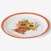 Assiettes En Carton L'automne laisse des tournesols dans le seau en bo (Angle)