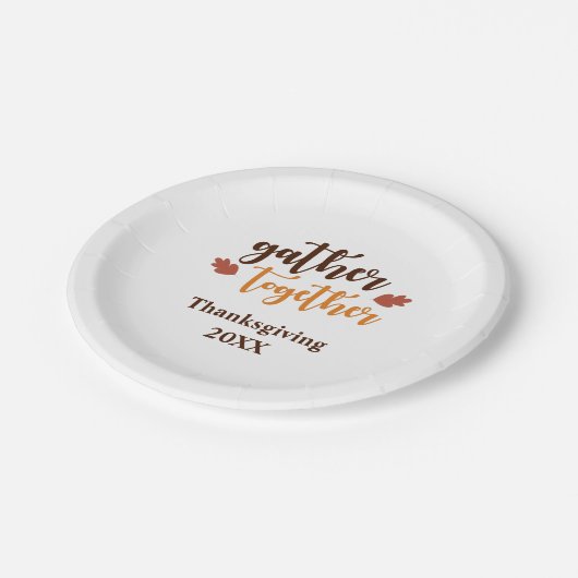 Assiettes En Carton L'automne Thanksgiving personnalisé se réunit (Angle)