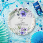 Assiettes En Carton Lavande Botanique Violet Anémonique Bouquets flora (Fête)