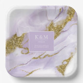 Assiettes En Carton Lavande d'encre Lux Abstrait Wht ID990 (Recto)