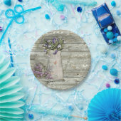 Assiettes En Carton lavande en bois blanchie rustique de ferme (Fête)