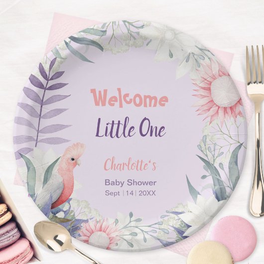 Assiettes En Carton Lavande Enchantée Baby shower non sexiste