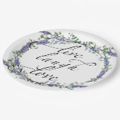 Assiettes En Carton Lavande et Eucalyptus Live Laugh Love (Angle)