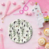 Assiettes En Carton Lavande et papillons sur blanc (Fête)