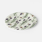 Assiettes En Carton Lavande et papillons sur blanc (Angle)