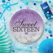 Assiettes En Carton Lavande Faux Parties scintillant/Marbre Sweet 16 (Fête)