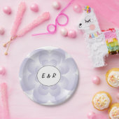 Assiettes En Carton Lavande Fleur Coeur (Fête)